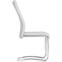 CARO-Möbel 4er Set Esszimmerstuhl Küchenstuhl Schwingstuhl LOANO, Gestell in chrom, Bezug aus Kunstleder in grau