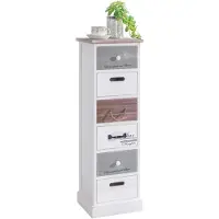 CARO-Möbel Kommode AVIANO mit 6 Schubladen, kleine Kommode im Vintage Stil, Schubladenkommode im Shabby Look