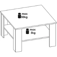 CARO-Möbel Couchtisch Wohnzimmertisch FELICE in Beton Optik mit Stauraum, 68x68 cm