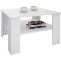 CARO-Möbel Couchtisch Wohnzimmertisch FELICE in weiß mit Stauraum, 68 x 68 cm
