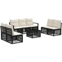 vidaXL Gartensofa-set 8 pcs Schwarz Poly-Rattan