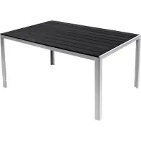 Inda Nonwood Gartentisch Esstisch Gartenmöbel Tisch Alu Silber / Schwarz