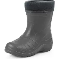 Ladeheid Kinder Mädchen Jungen federleichte Eva Thermo Gummistiefel Regenstiefel gefüttert KL050 (Graphite, 25 EU)