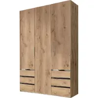 Wimex Kleiderschrank "Level by fresh to go", braun (plankeneichefarben), B:150cm H:236cm T:58cm, Schränke, Kleiderschrank, mit Schubladen