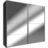 Wimex Schwebetürenschrank Easy Plus Kleiderschrank 225x65x210cm graphit Spiegel