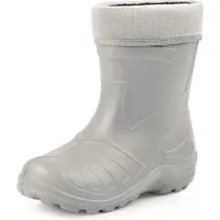 Ladeheid Kinder Mädchen Jungen federleichte Eva Thermo Gummistiefel Regenstiefel gefüttert KL050 (Grau, 25 EU)