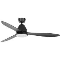 Beacon Lighting Schwarzer Deckenventilator mit Lampe Whitehaven Ø 143cm IP55