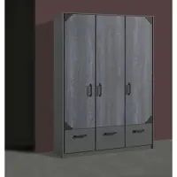 Wimex Kleiderschrank Nottingham Drehtürenschrank 135x58x198cm graphit Digitalprint Steel Optik
