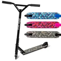 LifeGoods StuntRider - Stunt Scooter - Tretroller ab 8 Jahre - 100mm Räder - Jungen/Mädchen - Schwarz