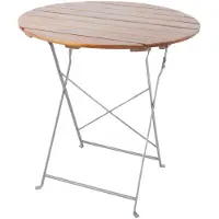 Inda Biergarten Klapptisch Stehtisch klappbar Akazie Stahl Ø80cm