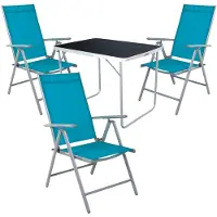 Mojawo 4-tlg Camping Set Gartenmöbel Campingtisch + 3 Campingstuhl Klappstuhl