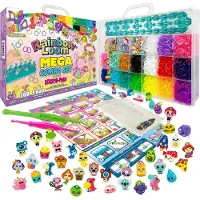 Bandai Rainbow Loom Armbandwebset mit 5600 Gummibändern, Anhängern und Perlen