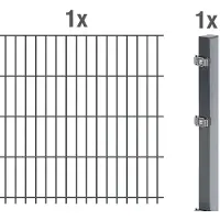 Alberts Anbauset Doppelstabmattenzaun anthrazit Höhe 143 cm Länge 2,5 m
