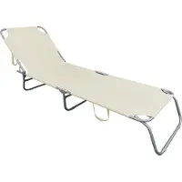 Mojawo 3-Bein Gartenliege Campingliege Beige 186x55x24cm