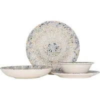 Bonna Geschirrset (Medium) - Luca Mosaic - 24 teilig - 6 Personen - Porzellan