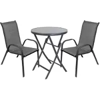 Mojawo Elegantes 3-teiliges Bistro-Set für Garten, Balkon & Terrasse
