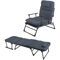 Mojawo 2 in 1 Gartenliege Sanitätsliege Gästebett und Relaxsessel mit Polster