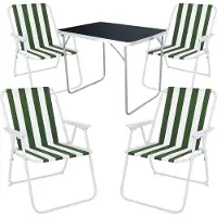 Mojawo 5-tlg Camping Set Gartenmöbel Campingtisch + 4 Campingstuhl Klappstuhl