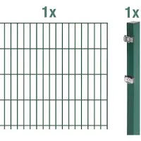 Alberts Anbauset für Doppelstabmattenzaun, grün, Höhe 163 cm, Länge 2,5 m