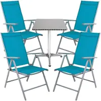 Mojawo Bistrogarnitur 5-teilig Aluminium - Textilen / Patrol