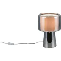 TRIO Lighting Tischlampe Rocka, chrom / silber, für Wohn- / Esszimmer, Glas, Tischlampe