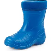 Ladeheid Kinder Mädchen Jungen federleichte Eva Thermo Gummistiefel Regenstiefel gefüttert KL050 (Blau, 22 EU)