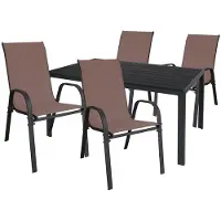 Mojawo Gartengarnitur Sitzgarnitur 5-teilig 180x90cm Aluminium / Non-Wood