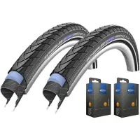 Schwalbe 2x Marathon Plus Fahrradreifen 28 x 1.40 Zoll 37-622 + DV 17 + Reifenheber