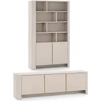 Feldmann-Wohnen Wohnzimmer-Set BARI Wohnzimmermöbel Setgröße und Farbe wählbar,Kaschmir / gold