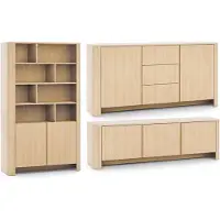 Feldmann-Wohnen Wohnzimmer-Set BARI Wohnzimmermöbel Setgröße und Farbe wählbar,Eiche Vicenza