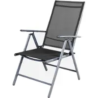 Mojawo Extra leicht! Aluminium Garten Klappstuhl Hochlehner mit 7-Positionen