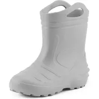 Ladeheid Kinder Mädchen Jungen federleichte Eva Thermo Gummistiefel gefüttert KL051 (Grau, 25)