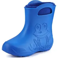 Ladeheid Eva Kinder Jungen Mädchen Gummistiefel Regenschuhe gefüttert LA-CA-03 (Blau/Marineblau, 32/33 EU)