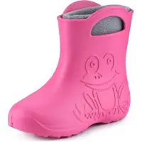 Ladeheid Eva Kinder Jungen Mädchen Gummistiefel Regenschuhe gefüttert LA-CA-03 (Rosa/Grau, 24/25 EU)