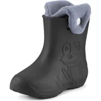 Ladeheid Eva Kinder Jungen Mädchen Gummistiefel Regenschuhe gefüttert LA-CA-04 (Carbone/Grau, 24/25 EU)