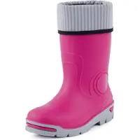 Ladeheid Kinder Mädchen Jungen Gummistiefel Regenschuhe mit Warme Socke LARB013 (Rosa, 23 24 EU)