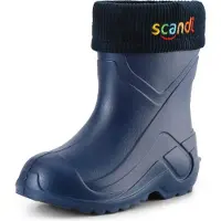 Ladeheid Kinder Mädchen Jungen federleichte Eva Thermo Gummistiefel gefüttert LA-763 (Blau295c/Marineblau, 34 EU)