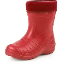 Ladeheid Kinder Mädchen Jungen federleichte Eva Thermo Gummistiefel Regenstiefel gefüttert KL050 (Rot, 35 EU)