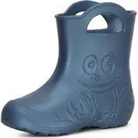 Ladeheid Eva Kinder Jungen Mädchen Gummistiefel Regenschuhe LA-CA-01 (Metallisches Blau-2, 34/35 EU)