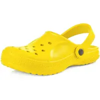 Ladeheid Kinder Mädchen Jungen leichte Eva Clogs Gartenclogs Gartenschuhe KL055 (Gelb, 25 EU)