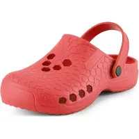 Ladeheid Damen und Herren leichte Eva Clogs Gartenclogs Gartenschuhe offen LADW008 (Rot 1841, 37 EU)