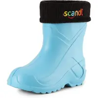 Ladeheid Kinder Mädchen Jungen federleichte Eva Thermo Gummistiefel gefüttert LA-763 (Türkis306c/Schwarz, 35 EU)