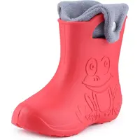 Ladeheid Eva Kinder Jungen Mädchen Gummistiefel Regenschuhe gefüttert LA-CA-04 (Koralle/Grau, 26/27 EU)
