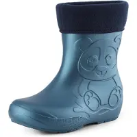 Ladeheid Eva Kinder Jungen Mädchen Gummistiefel Regenschuhe gefüttert LA-CA-11 (Metallisches Blau-2, 26/27 EU)