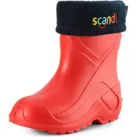 Ladeheid Kinder Mädchen Jungen federleichte Eva Thermo Gummistiefel gefüttert LA-763 (Rot1/Marineblau, 35 EU)