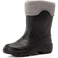 Ladeheid Kinder Mädchen Jungen federleichte Eva Thermo Gummistiefel gefüttert LA-861 (Schwarz/Grau, 22/23)