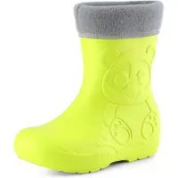 Ladeheid Eva Kinder Jungen Mädchen Gummistiefel Regenschuhe gefüttert LA-CA-11 (Limone, 22/23 EU)