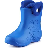 Ladeheid Eva Kinder Jungen Mädchen Gummistiefel Regenschuhe gefüttert LA-CA-04 (Blau/Marineblau, 26/27 EU)