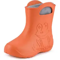 Ladeheid Eva Kinder Jungen Mädchen Gummistiefel Regenschuhe gefüttert LA-CA-03 (Orange/Grau, 32/33 EU)
