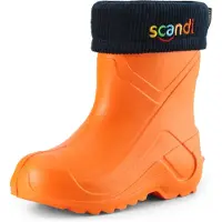 Ladeheid Kinder Mädchen Jungen federleichte Eva Thermo Gummistiefel gefüttert LA-763 (Orange151c/Marineblau, 27 EU)